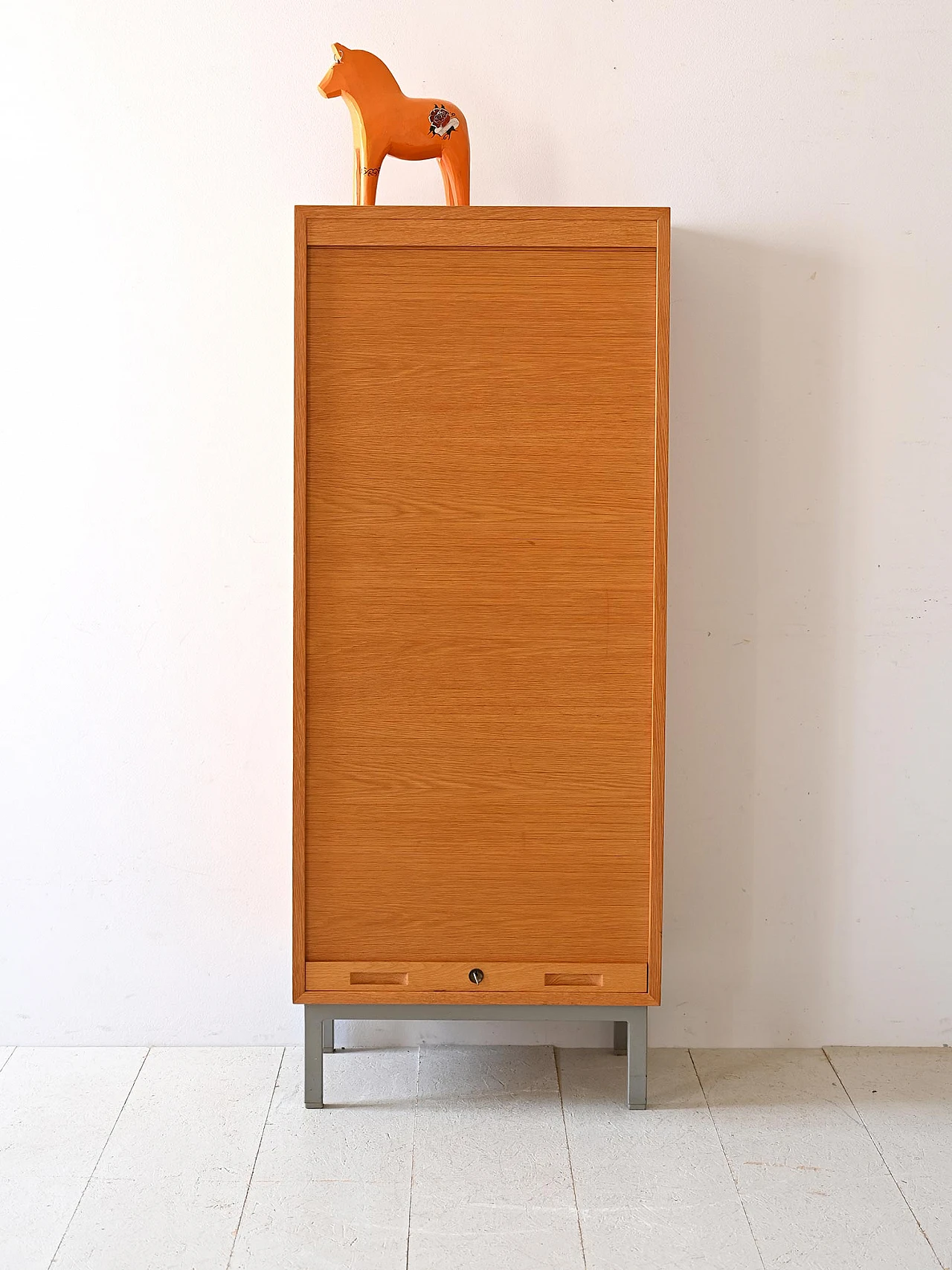 Oak filing cabinet with shutter, 1960s 1