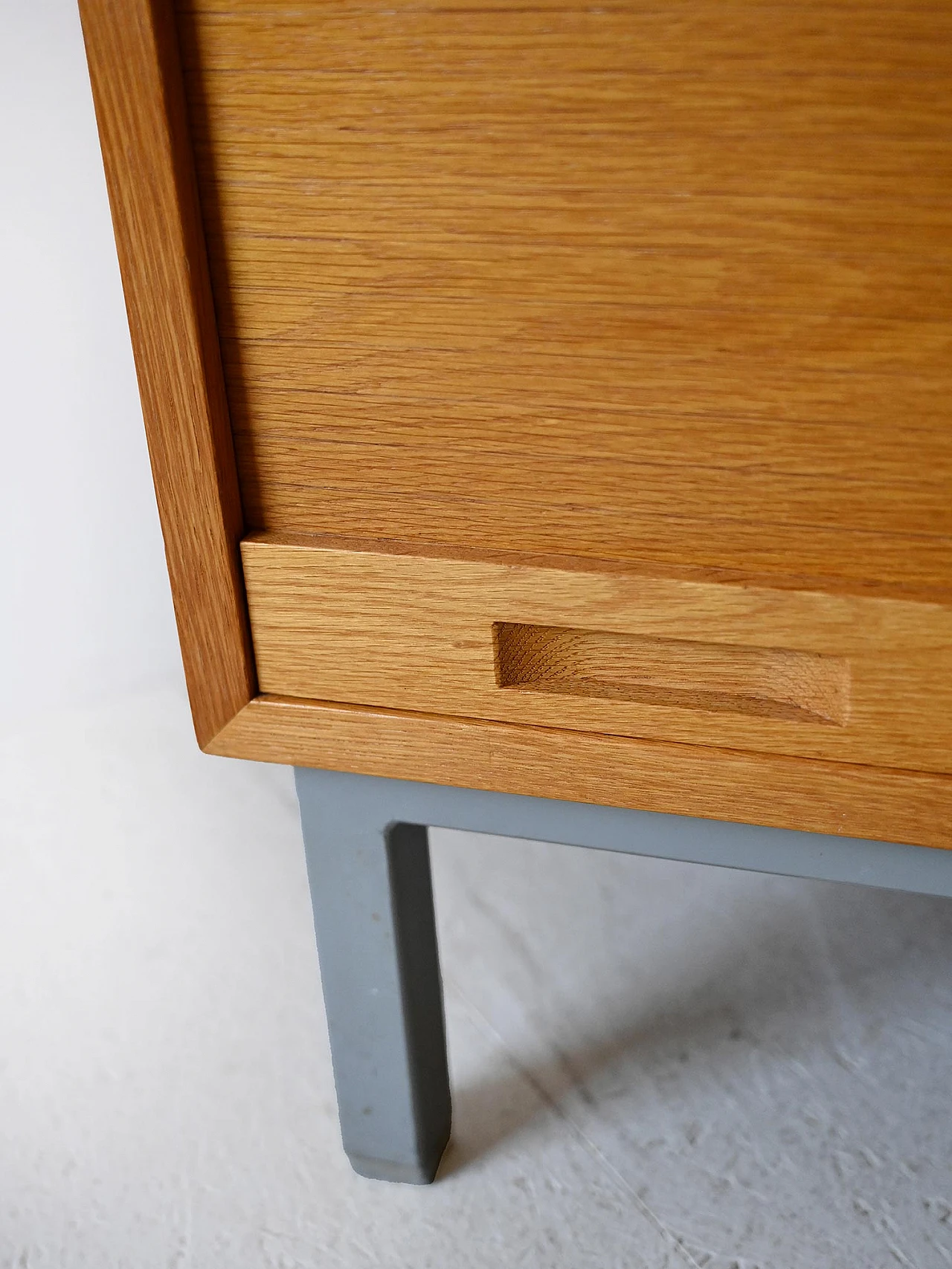 Oak filing cabinet with shutter, 1960s 7