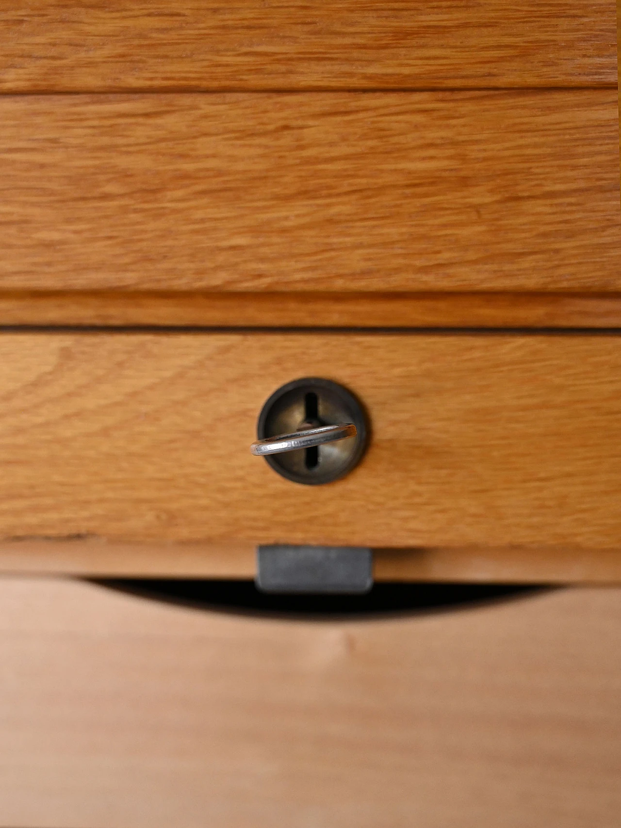 Oak filing cabinet with shutter, 1960s 8