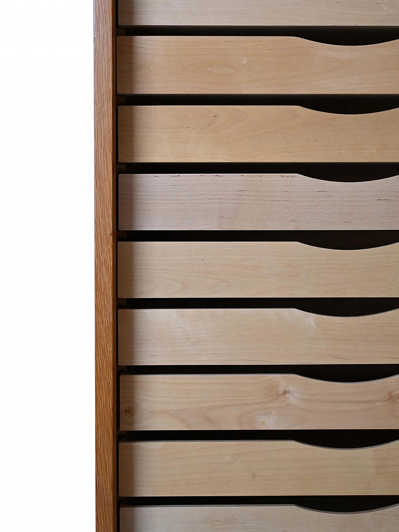 Oak filing cabinet with shutter, 1960s 9