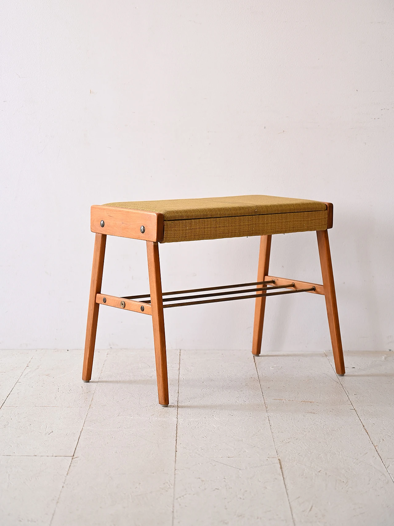 Wood and metal stool, 1960s 3