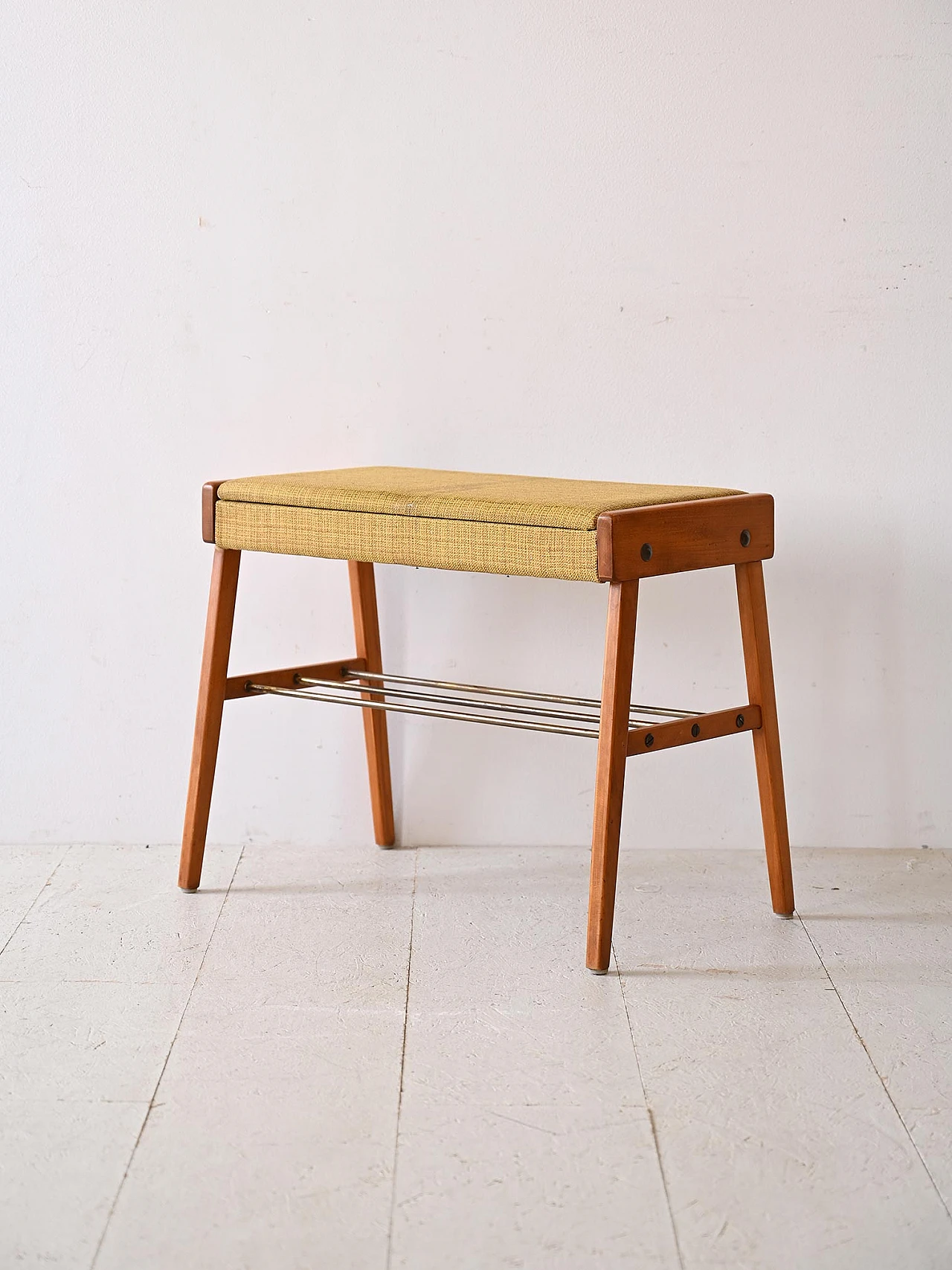 Wood and metal stool, 1960s 4