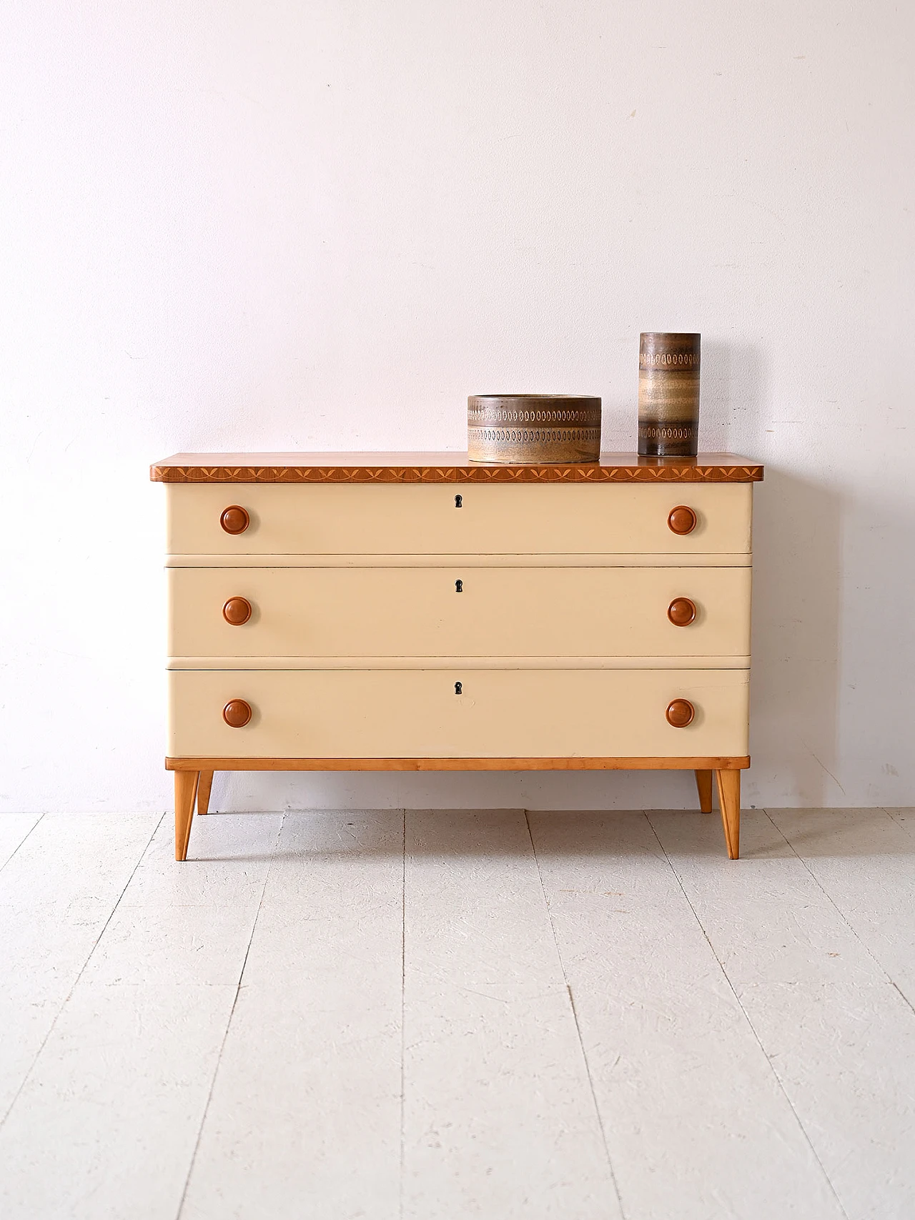 Birch chest of drawers in Art Deco style, 1960s 1