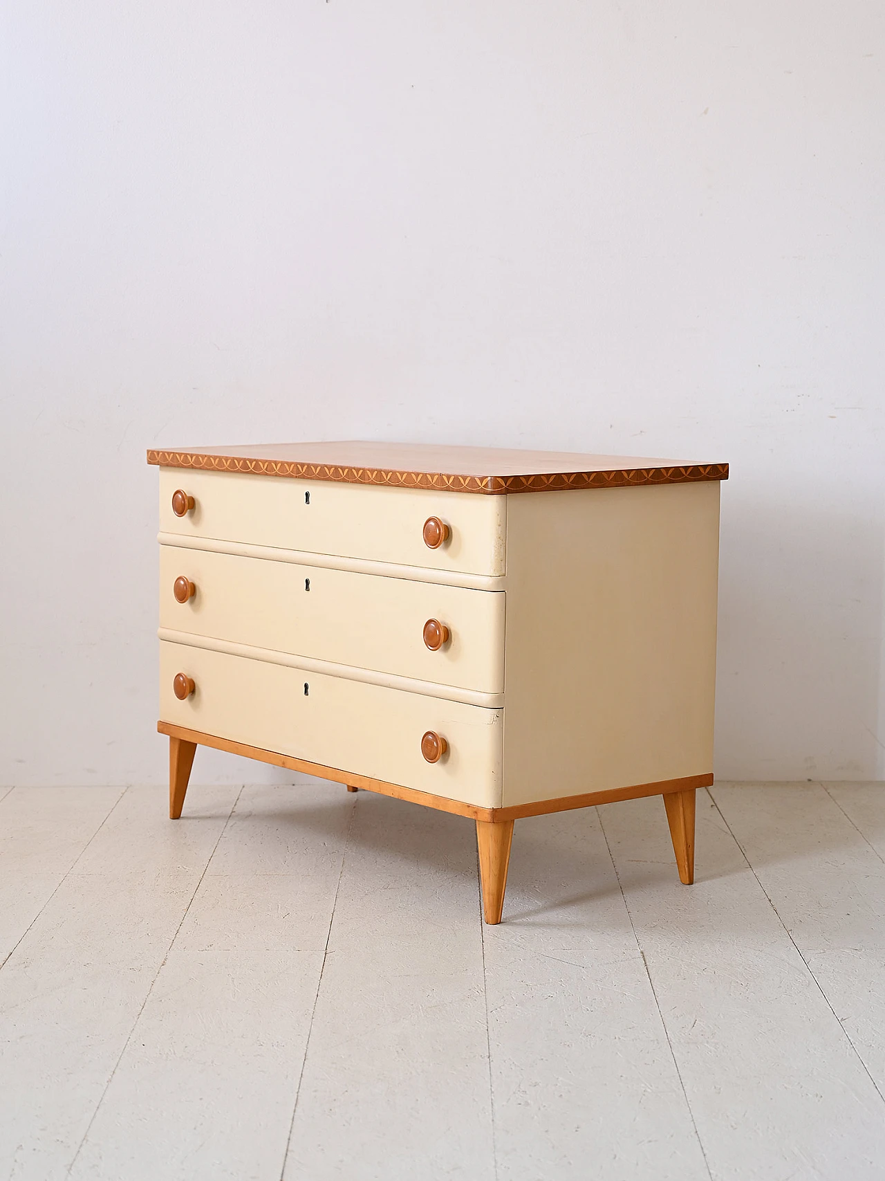 Birch chest of drawers in Art Deco style, 1960s 4