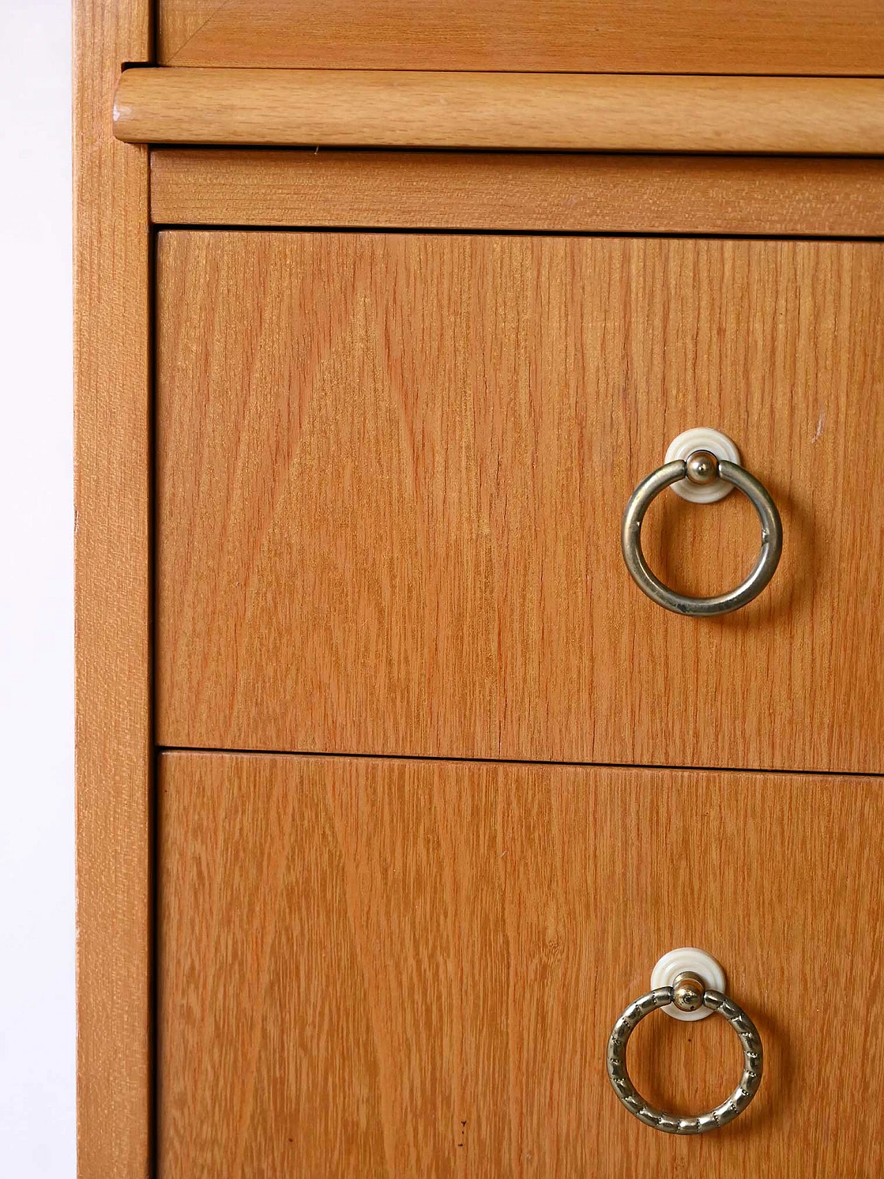 Secretaire scandinavo in legno con ribaltina e scrittoio, anni '60 10