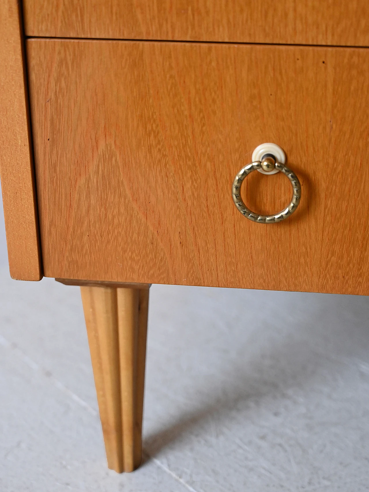 Scandinavian wooden secretaire with flap and writing desk, 1960s 11