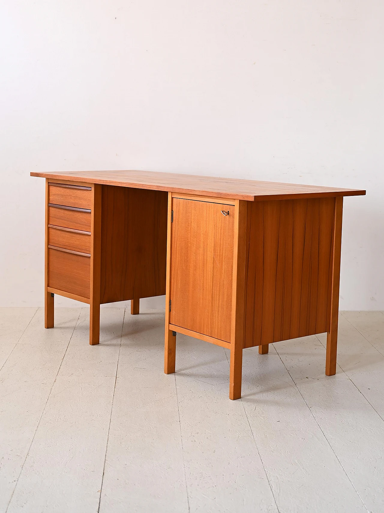 Swedish teak desk with rectangular top, 1960s 5