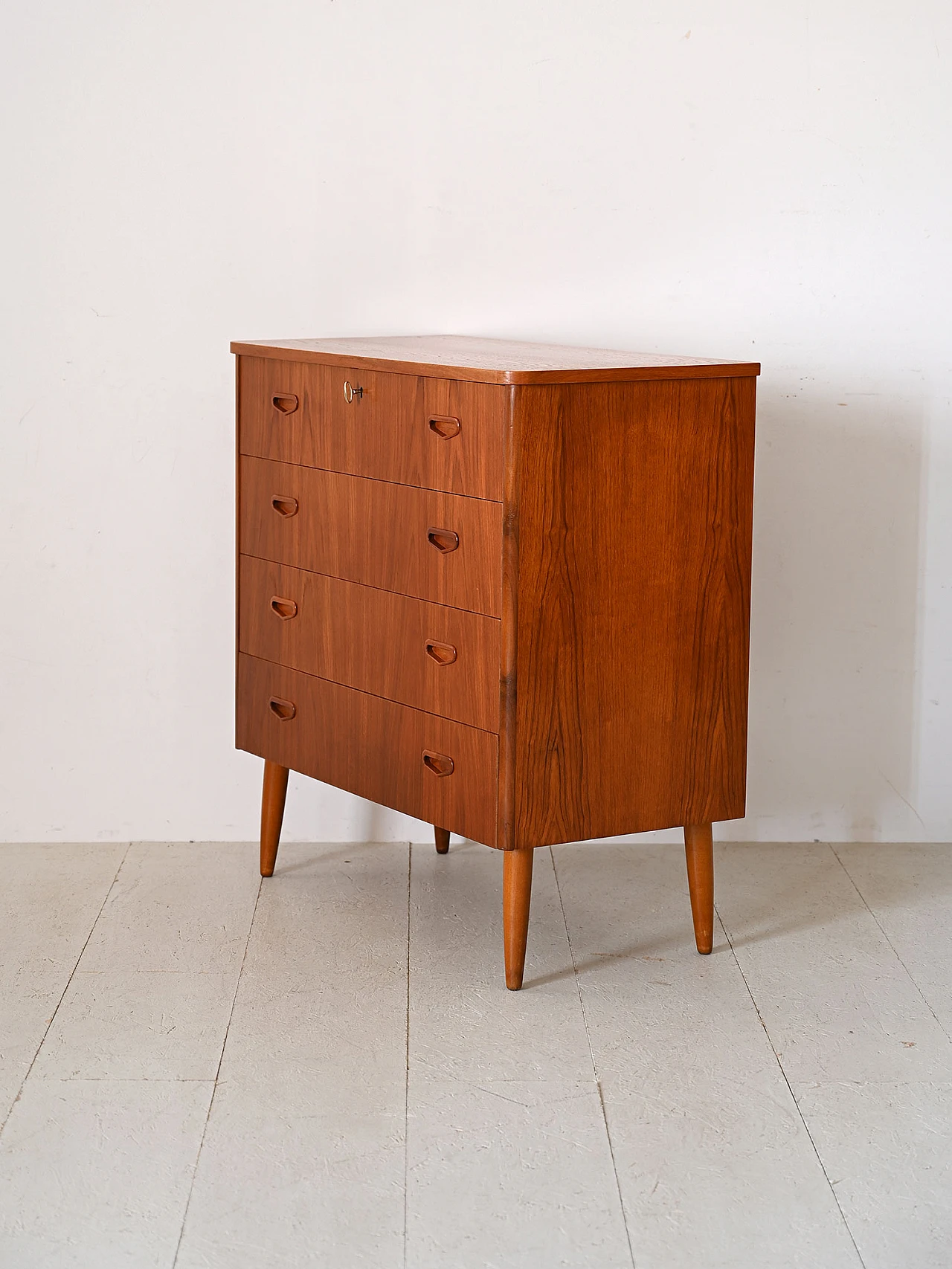 Swedish teak chest of drawers with four drawers, 1960s 4