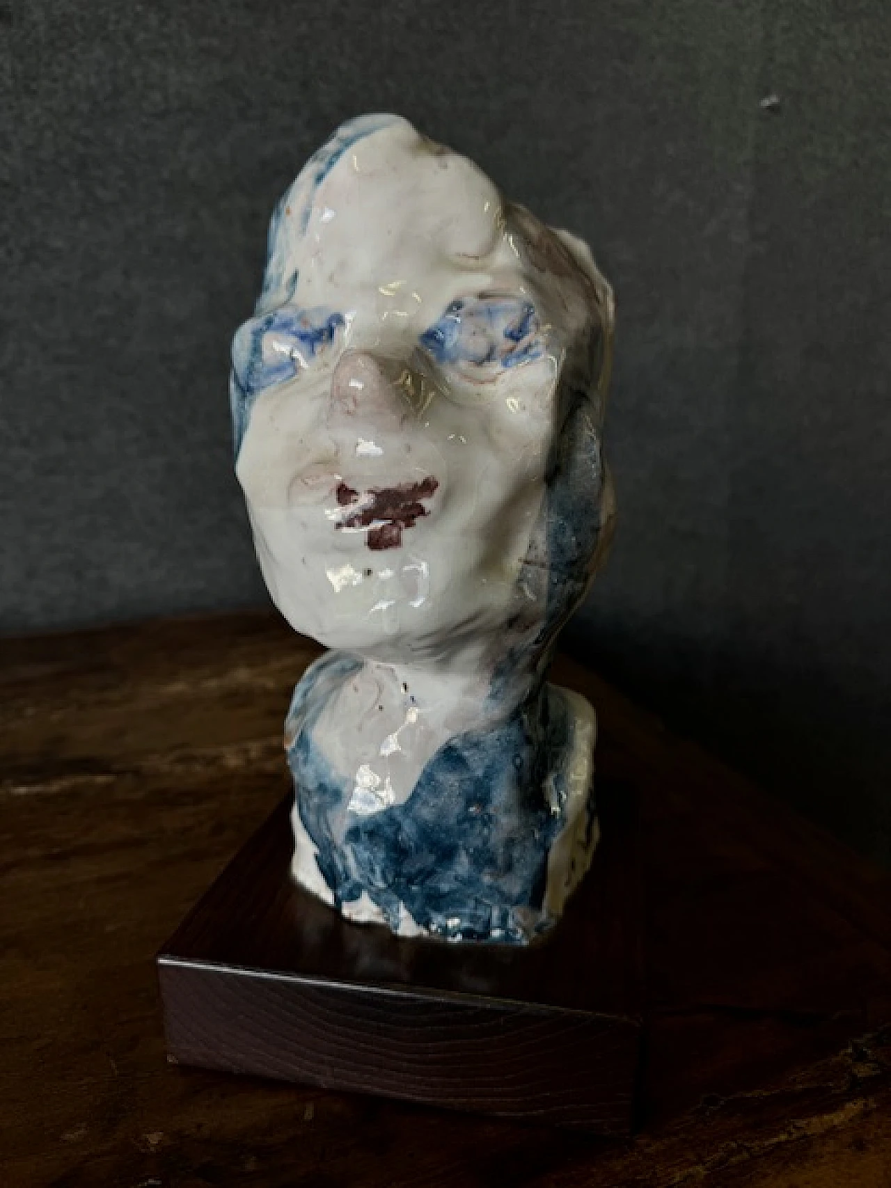 Ernesto Treccani, Head, ceramic sculpture, 1960s 1