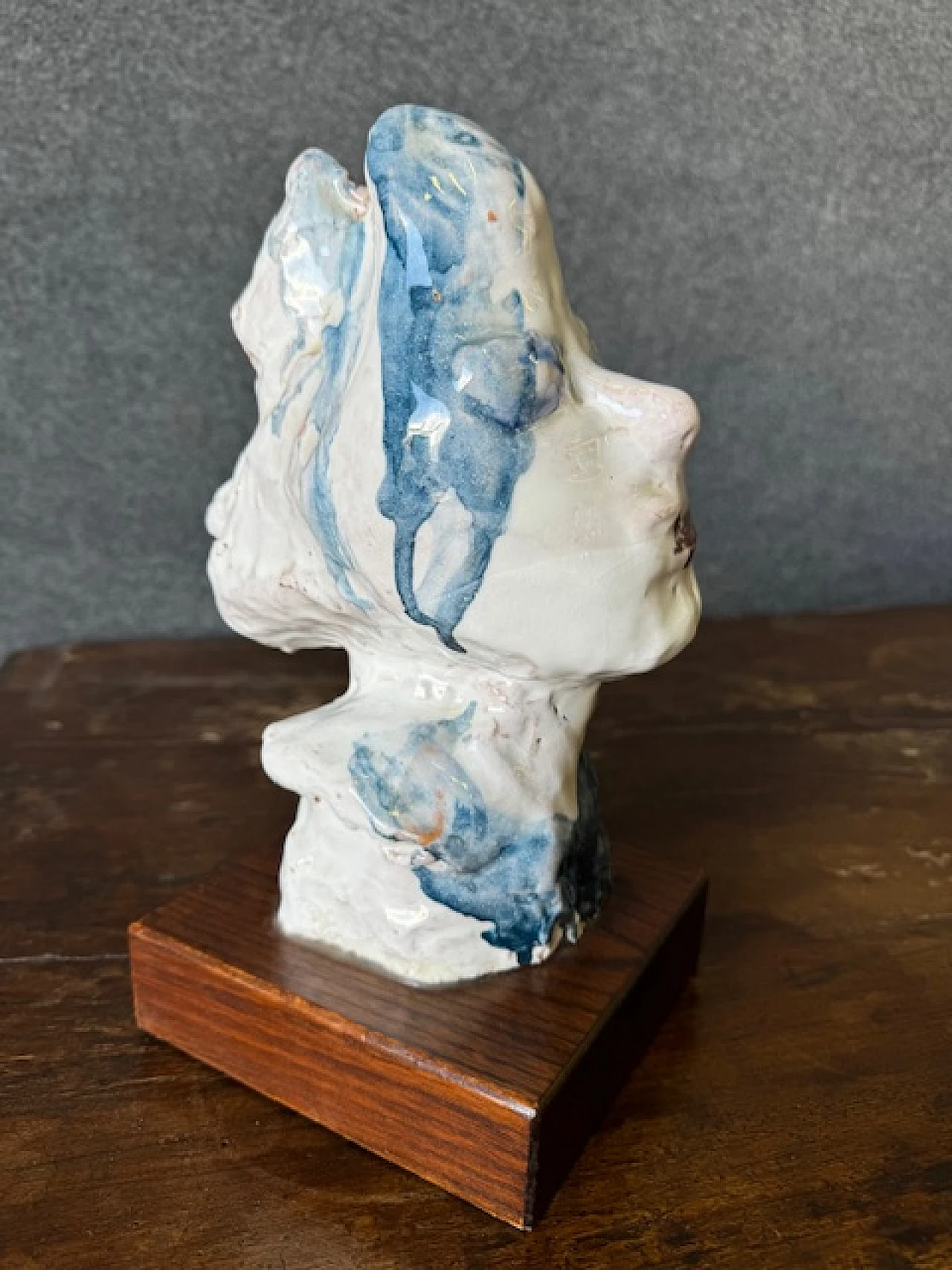 Ernesto Treccani, Head, ceramic sculpture, 1960s 6