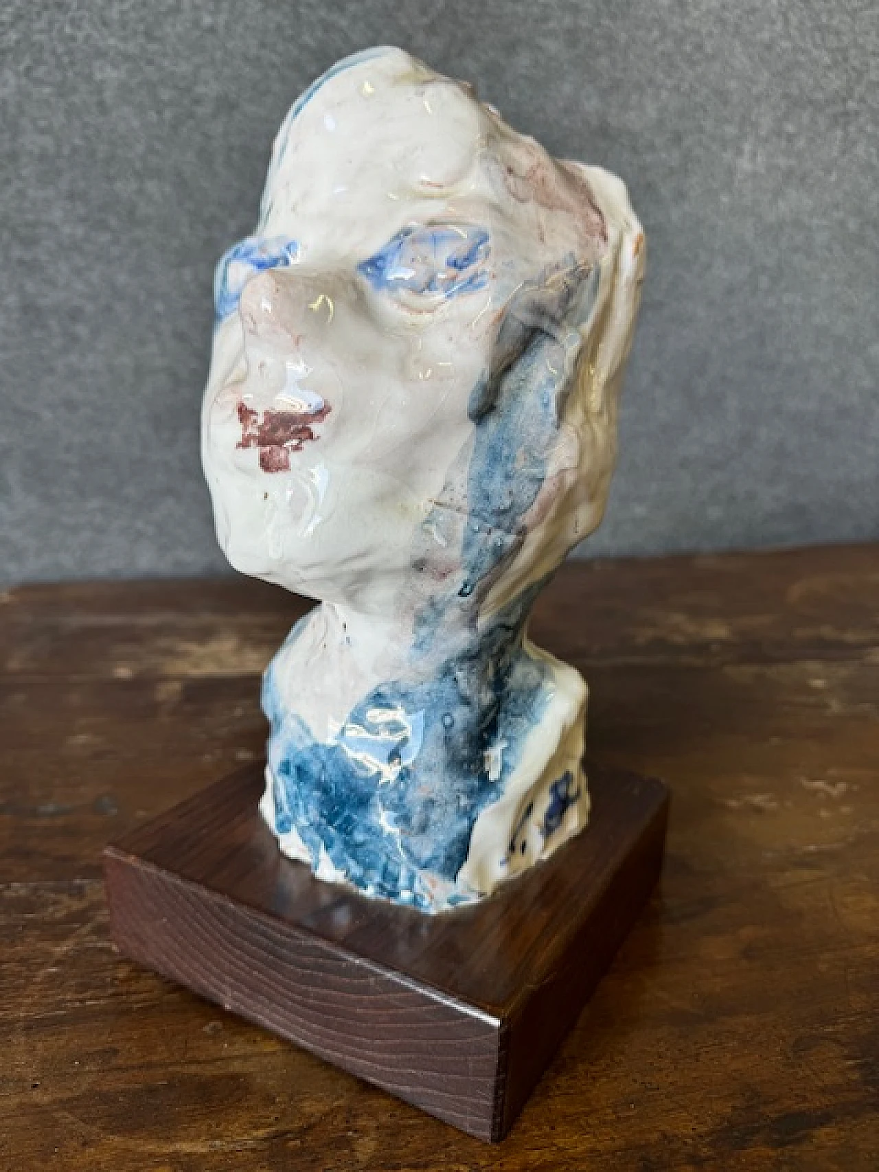 Ernesto Treccani, Head, ceramic sculpture, 1960s 8