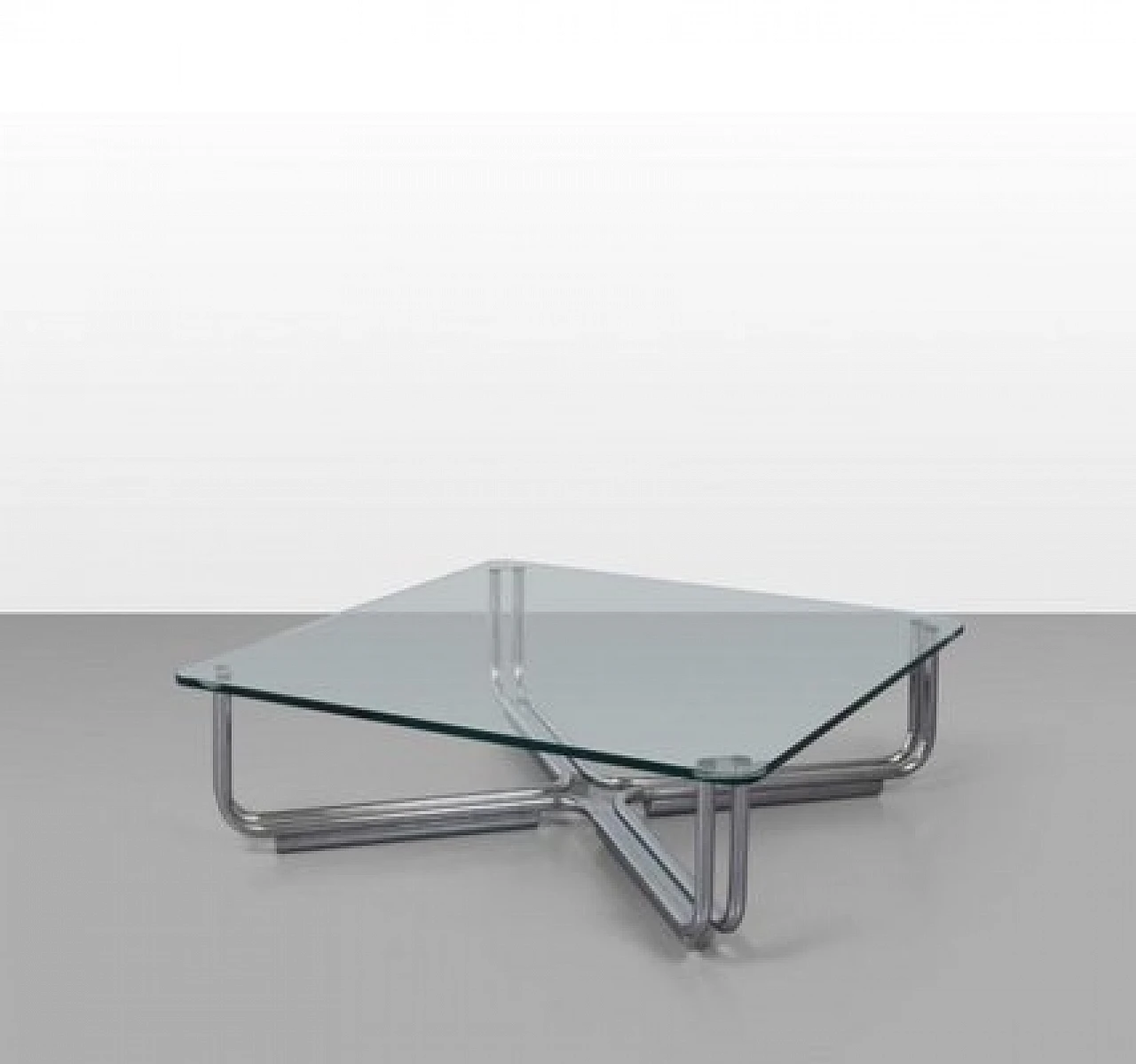 Coffee table 784 in glass & iron by G. Frattini for Cassina, 1960s 2