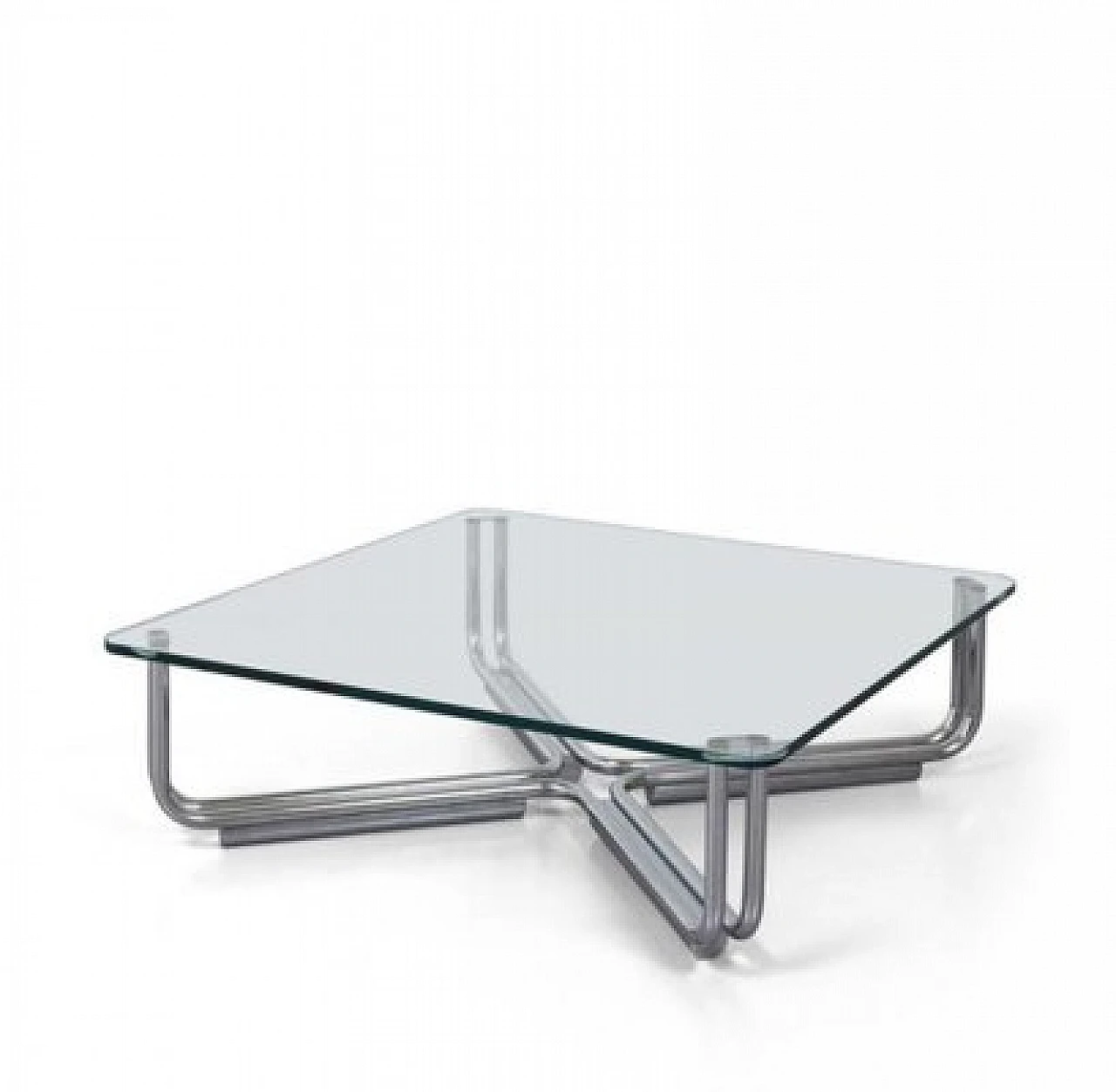 Coffee table 784 in glass & iron by G. Frattini for Cassina, 1960s 3