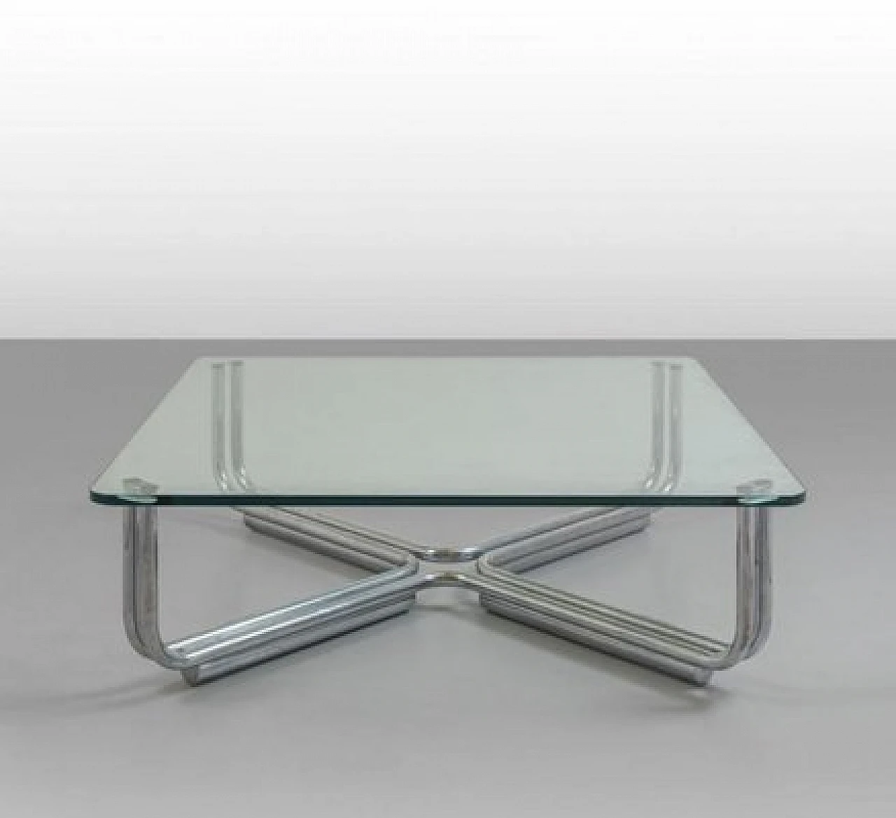 Coffee table 784 in glass & iron by G. Frattini for Cassina, 1960s 4