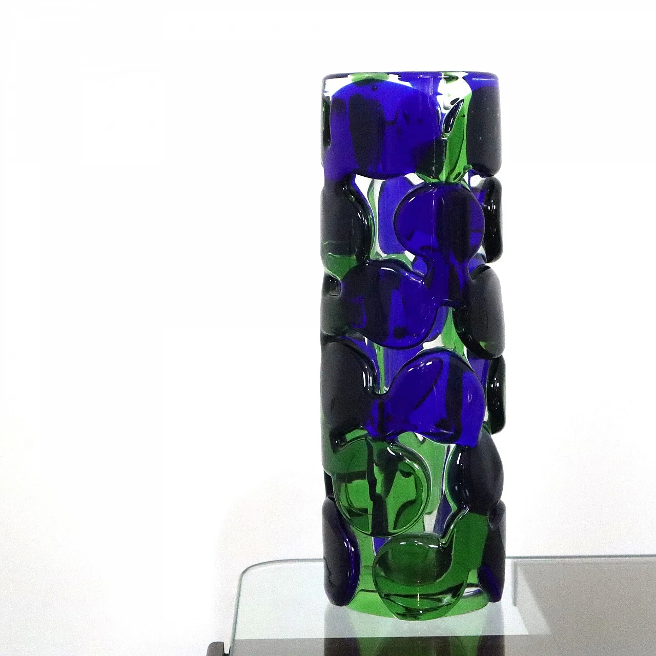 Blue and green glass vase by Jaroslav Svoboda, 1980s 6