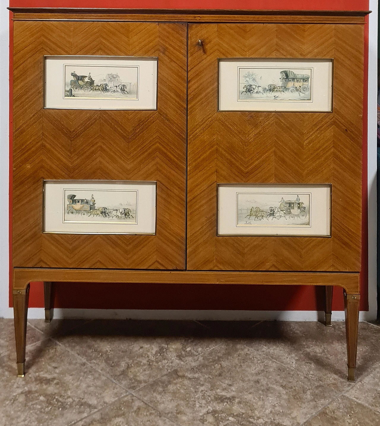 Herringbone rosewood bar cabinet by Paolo Buffa, 1940s 2