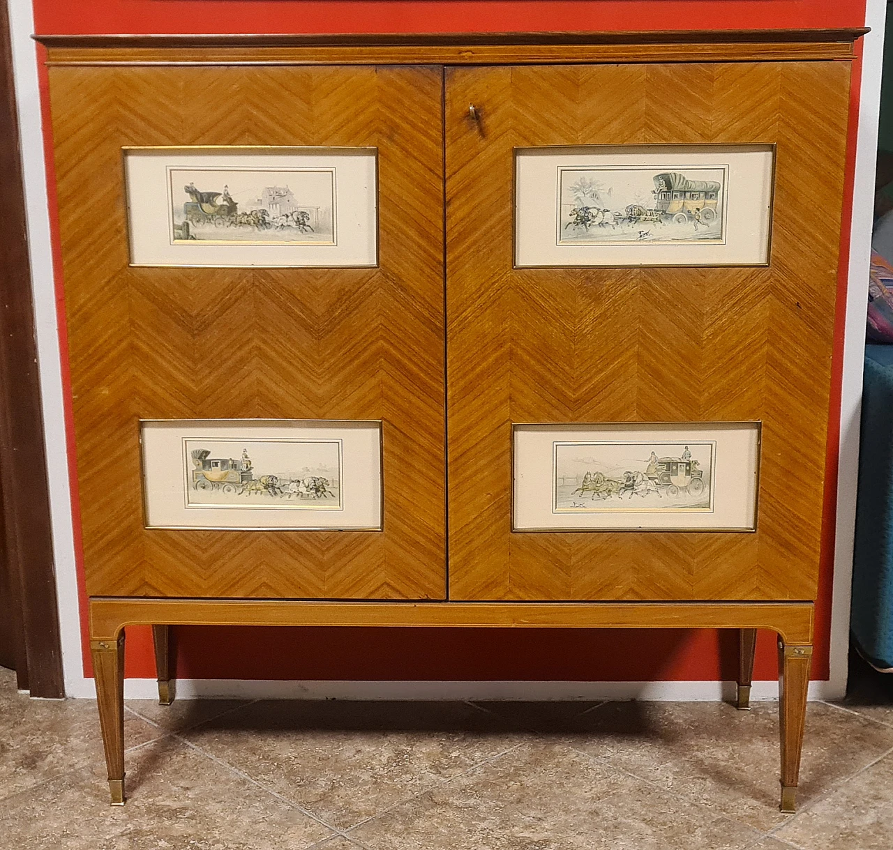 Herringbone rosewood bar cabinet by Paolo Buffa, 1940s 3