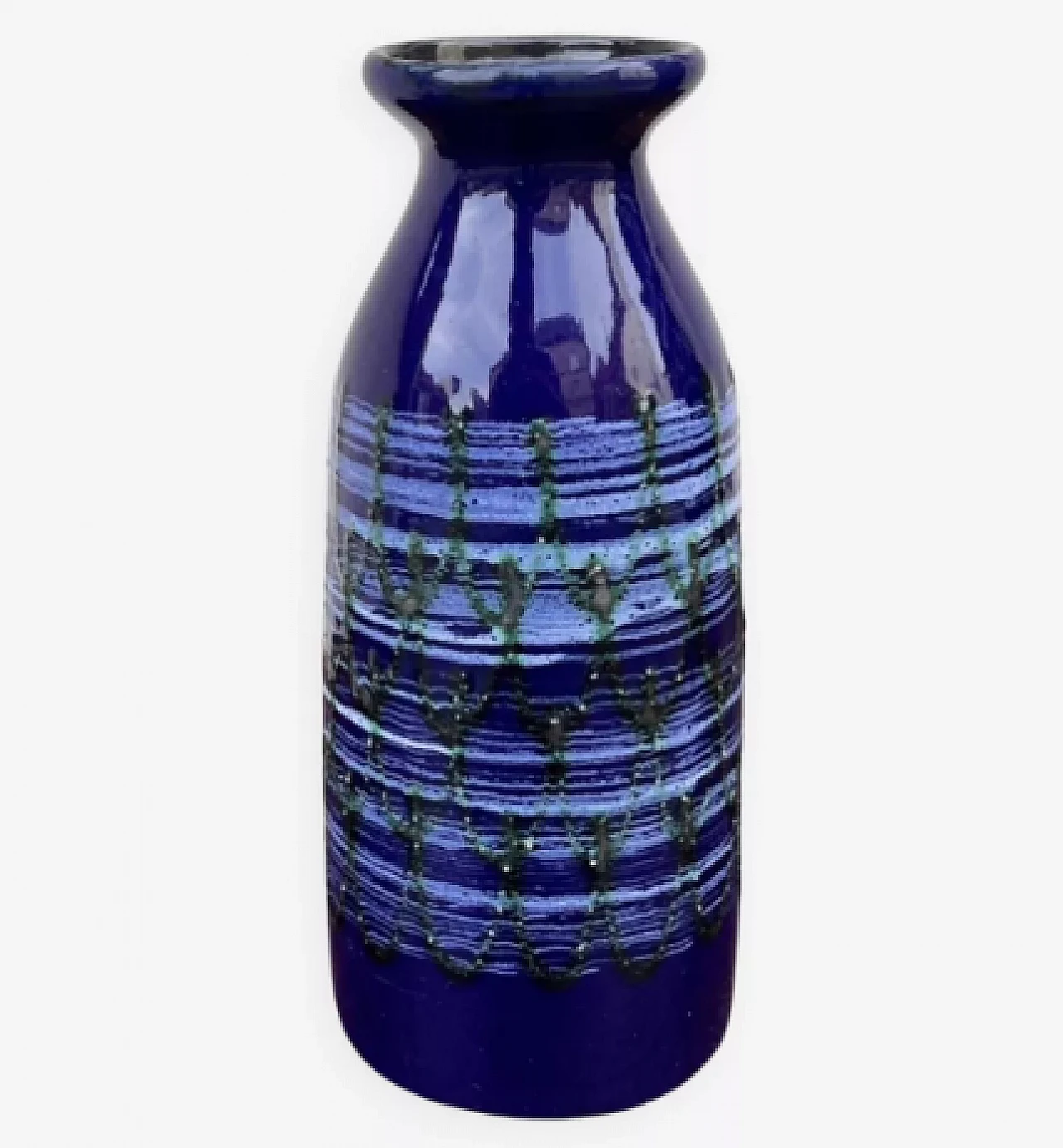 Cobalt blue ceramic vase by Strehla Keramik, 1960s 1