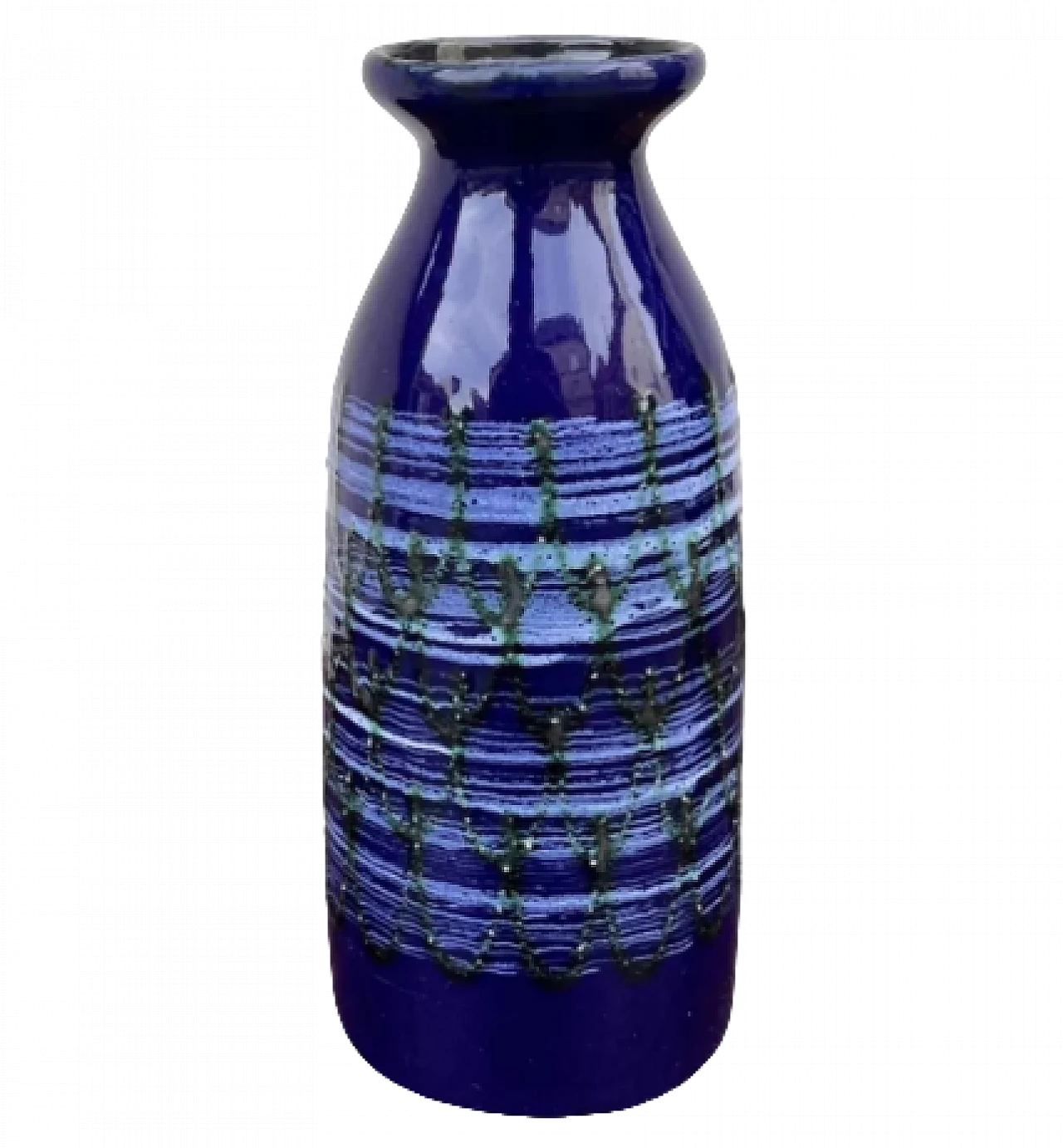 Cobalt blue ceramic vase by Strehla Keramik, 1960s 2