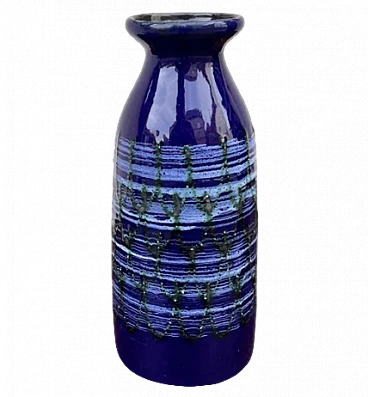 Cobalt blue ceramic vase by Strehla Keramik, 1960s