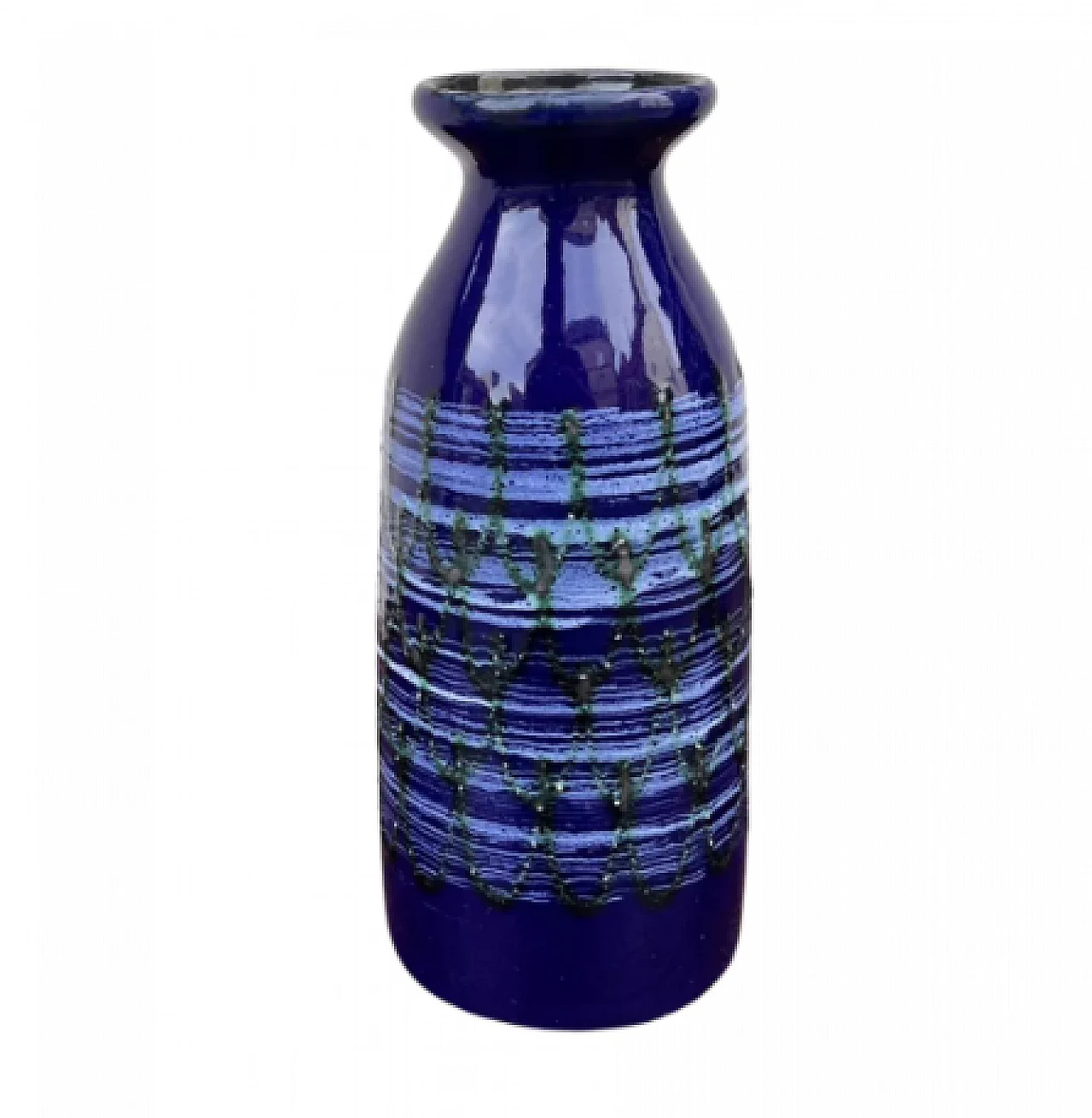 Cobalt blue ceramic vase by Strehla Keramik, 1960s 3