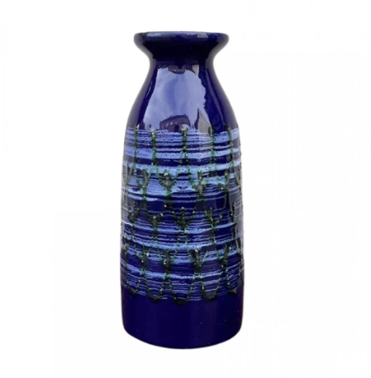 Cobalt blue ceramic vase by Strehla Keramik, 1960s 5