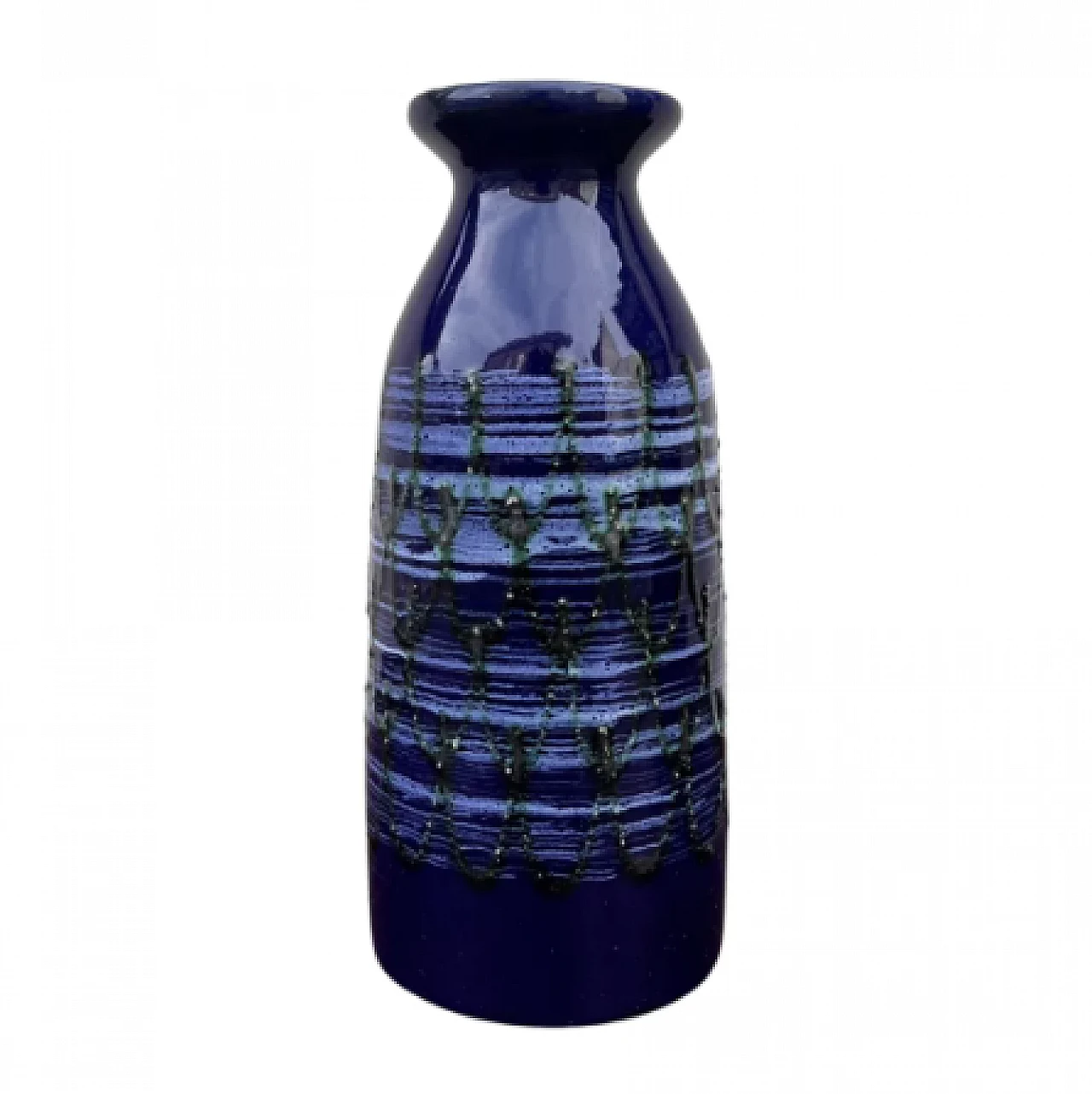 Cobalt blue ceramic vase by Strehla Keramik, 1960s 6