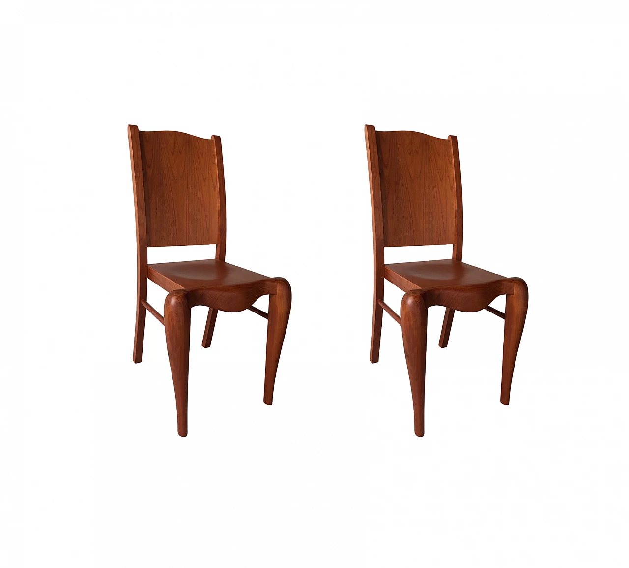 Pair of Placide of Wood chairs by P. Starck for Driade, 1980s 4