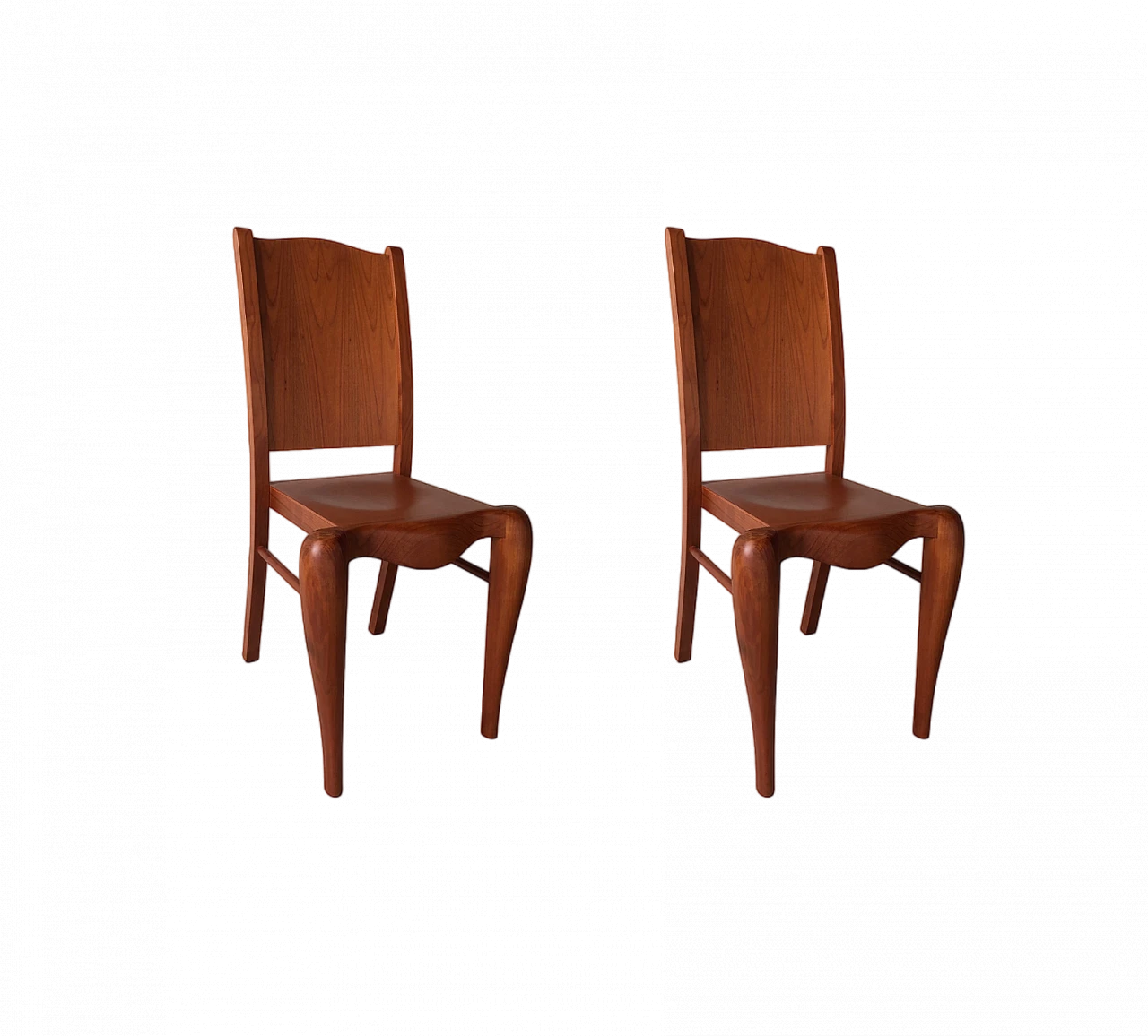 Pair of Placide of Wood chairs by P. Starck for Driade, 1980s 5