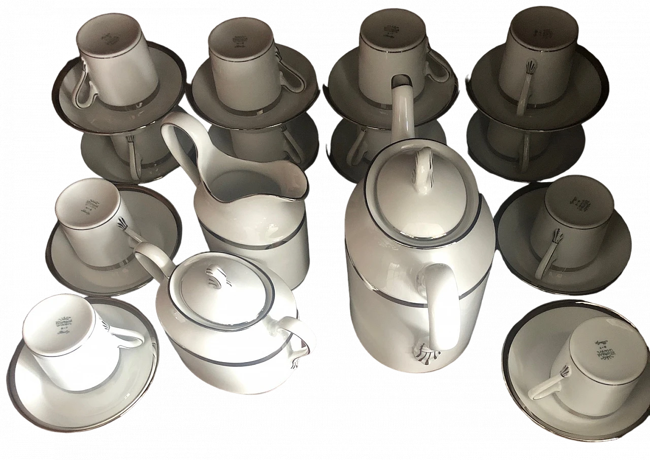 Platinum Impero coffee service by Richard Ginori, 1980s 6