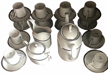 Platinum Impero coffee service by Richard Ginori, 1980s