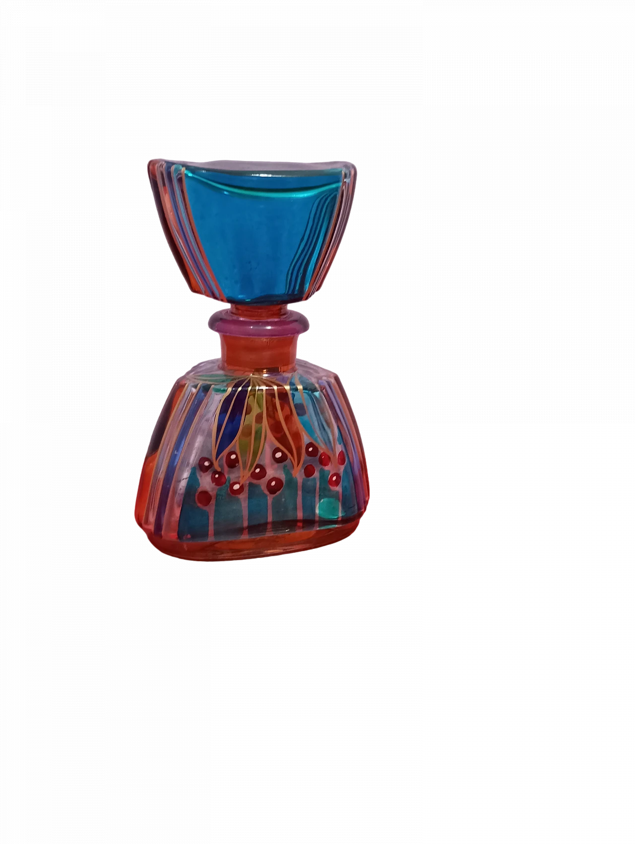 Hand-decorated glass perfume bottle, 1980s 5