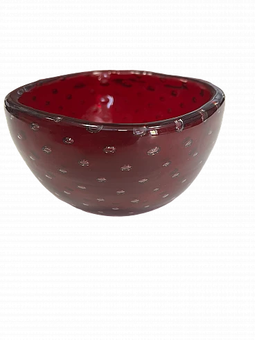 Bullicante glass bowl by Carlo Scarpa for Venini, 1950s