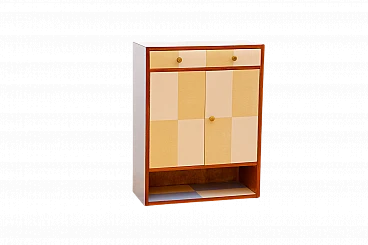 Credenza cecoslovacca colorata in legno e formica, anni '50