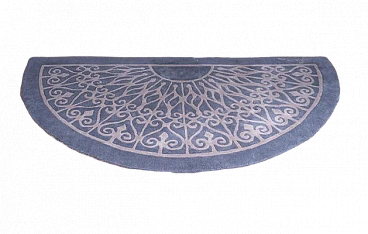 Gills semi-circular rug in pure wool, 1980s