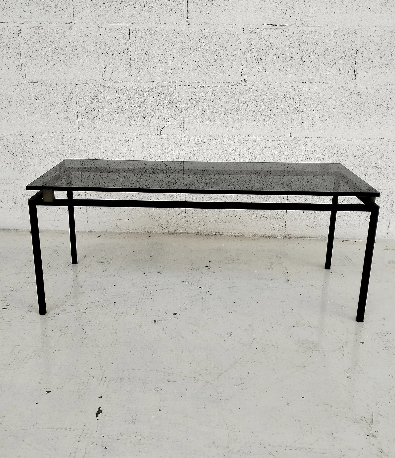 2001 metal and glass coffee table by Fontana Arte, 1960s 2