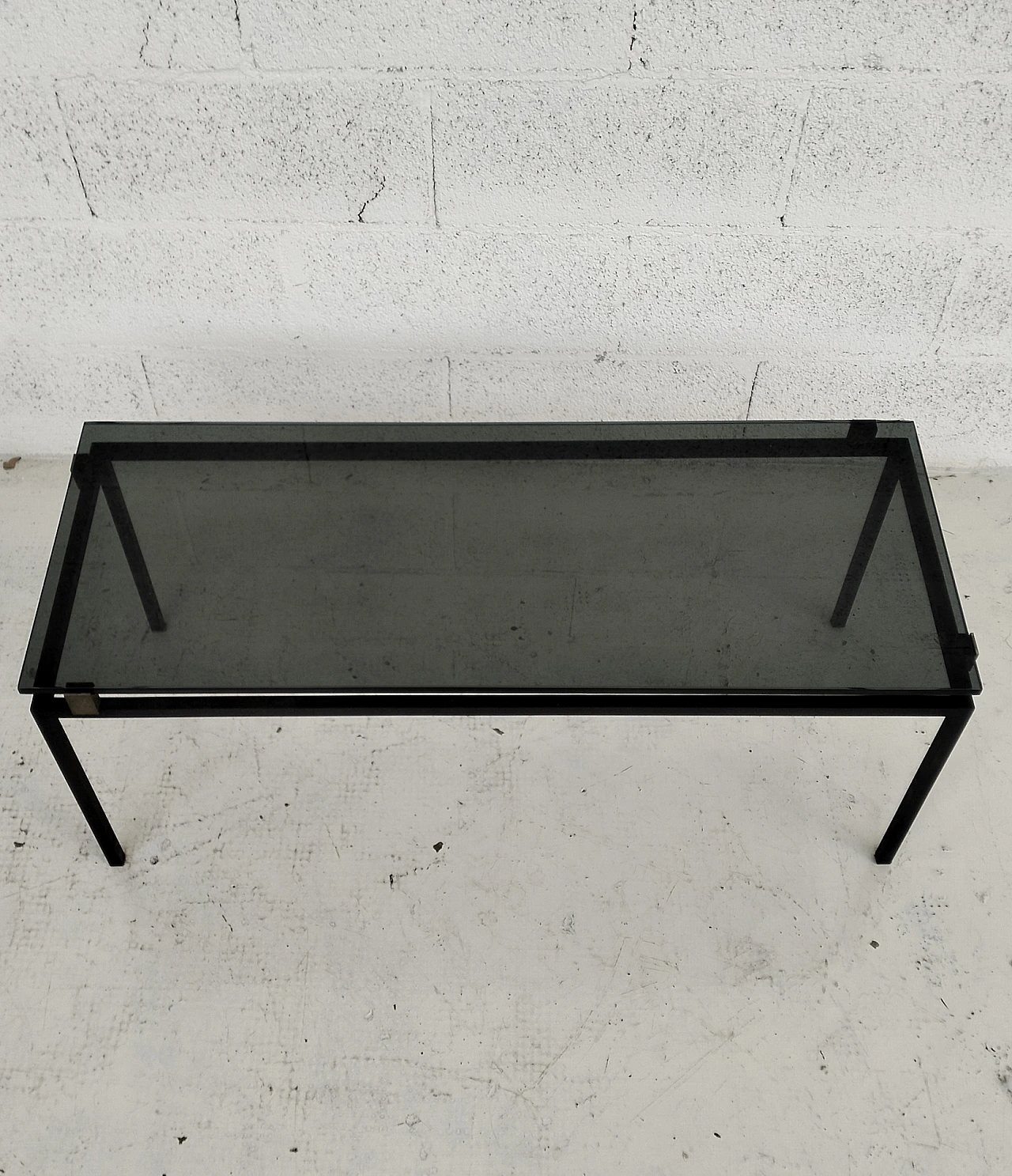 2001 metal and glass coffee table by Fontana Arte, 1960s 5