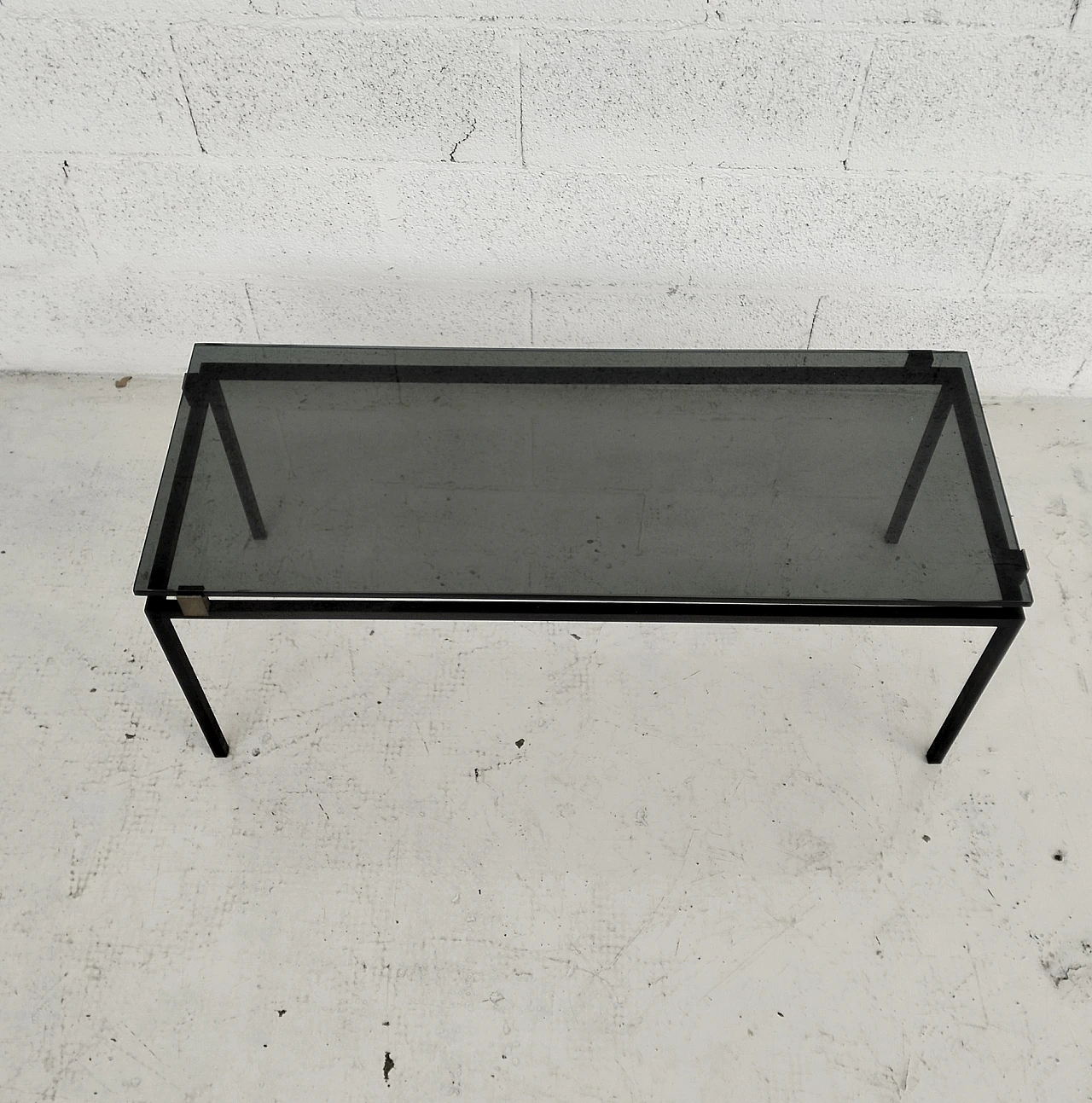 2001 metal and glass coffee table by Fontana Arte, 1960s 6