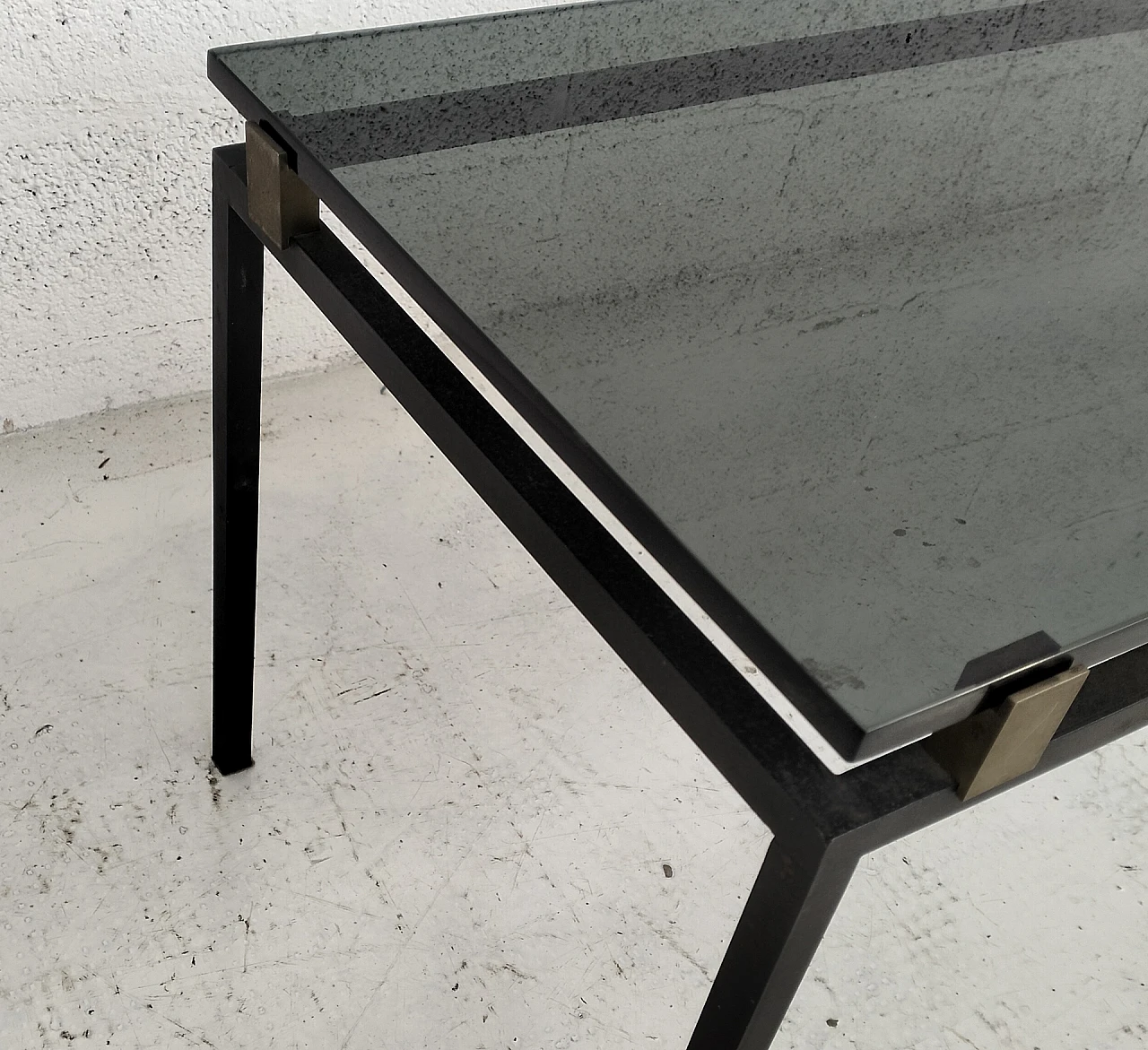 2001 metal and glass coffee table by Fontana Arte, 1960s 8