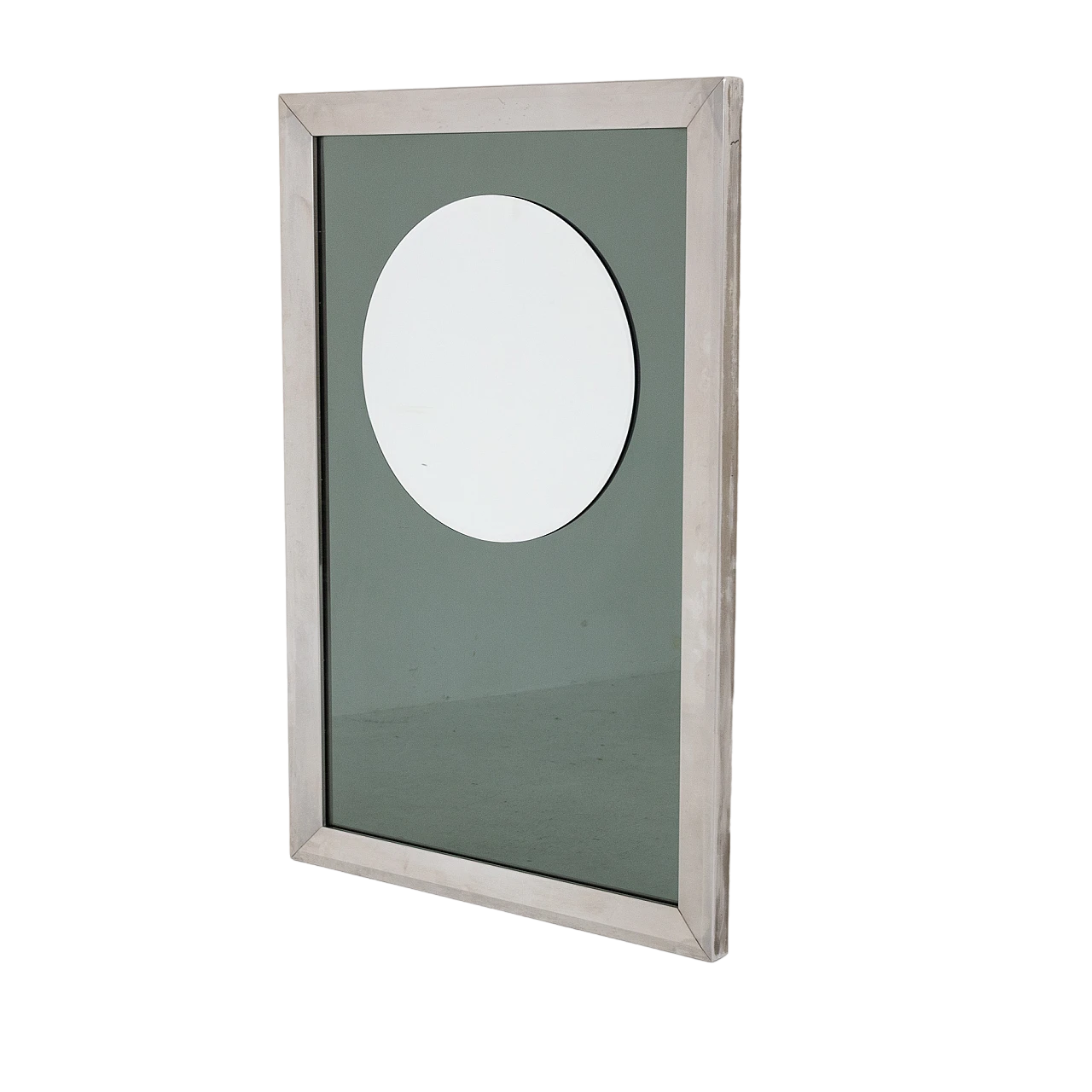 Rectangular chromed metal and glass mirror, 1970s 2