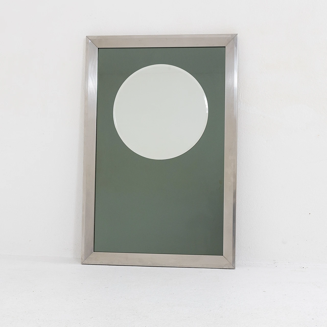 Rectangular chromed metal and glass mirror, 1970s 3