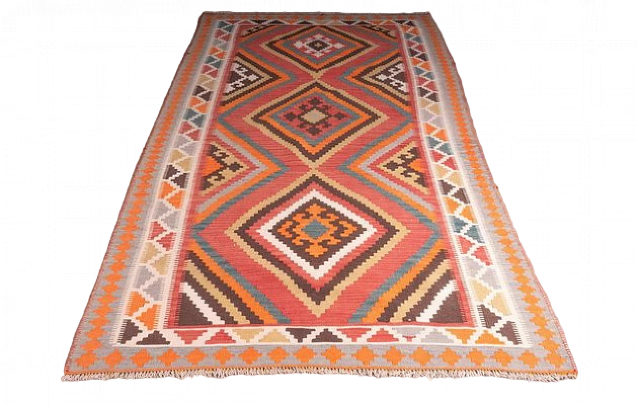 Rectangular Kilim rug in wool, 1950s 4