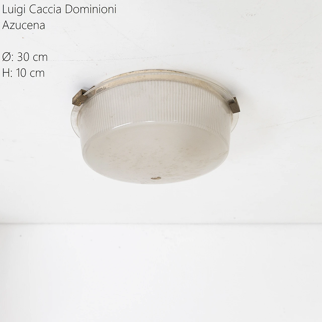 Metal and glass lamp by Caccia Dominioni for Azucena, 1950s 5