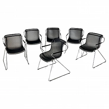 6 Penelope chairs by Charles Pollock for Anonima Castelli, 1982