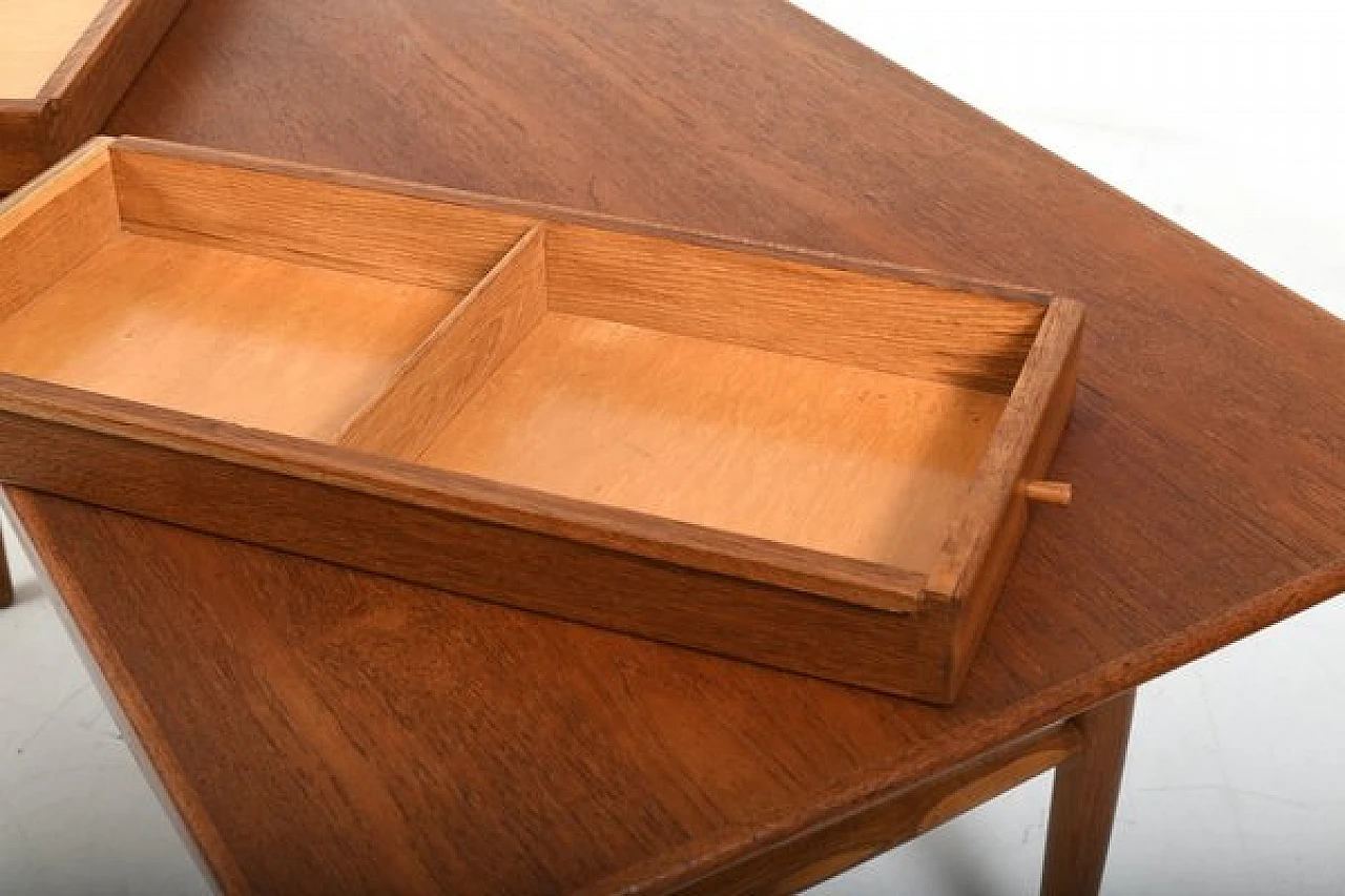 Danish teak and oak desk, 1960s 12