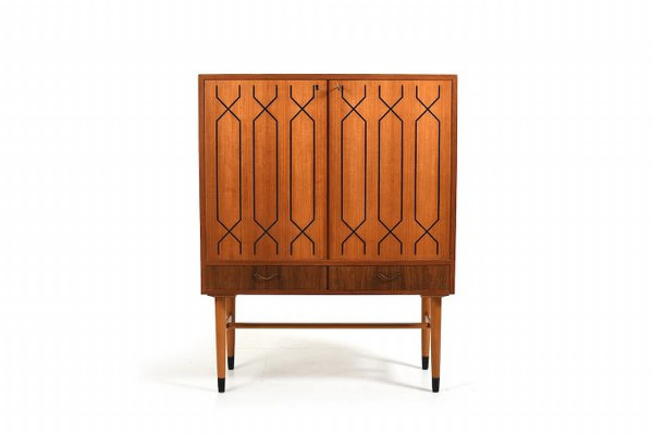 Teak and birch sideboard with black decoration by Ikea, 1950s 2