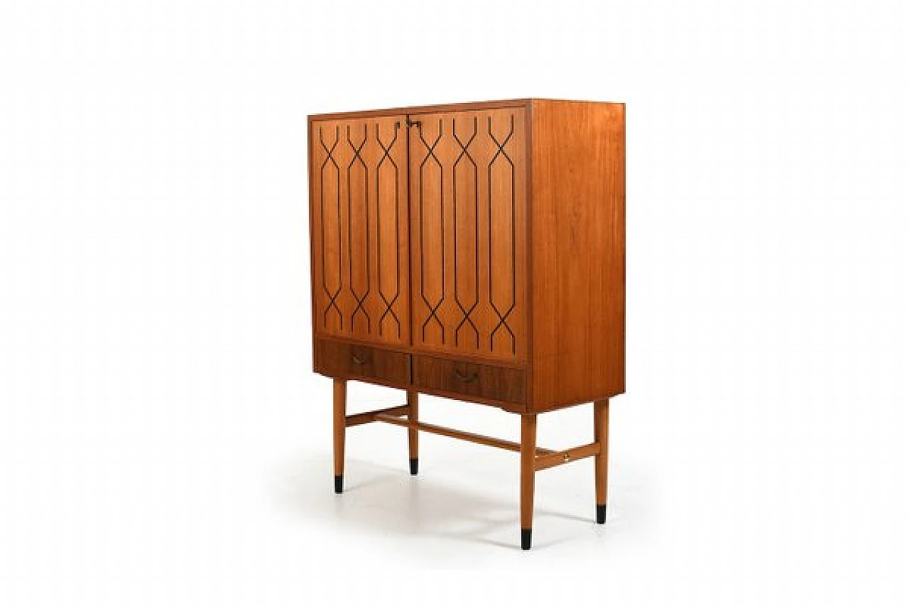 Teak and birch sideboard with black decoration by Ikea, 1950s 3