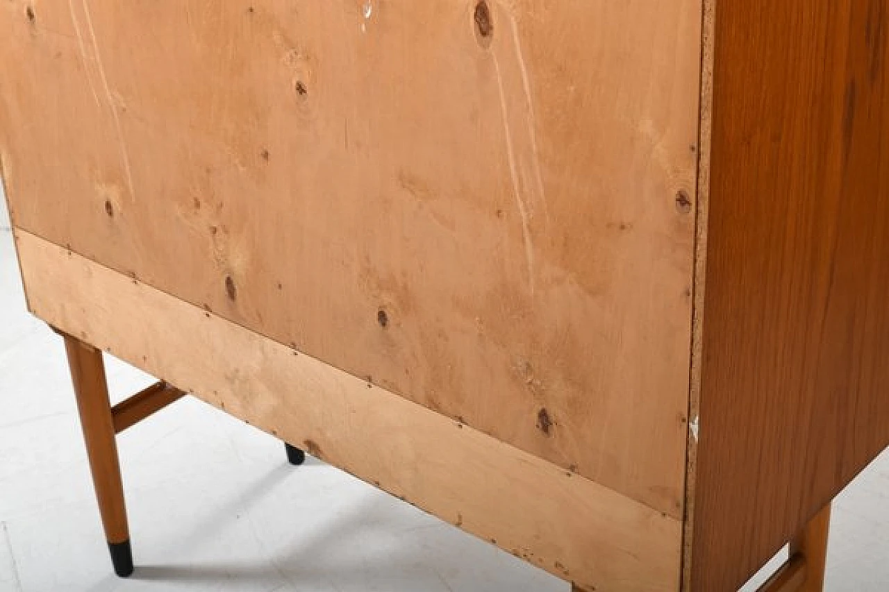 Teak and birch sideboard with black decoration by Ikea, 1950s 12