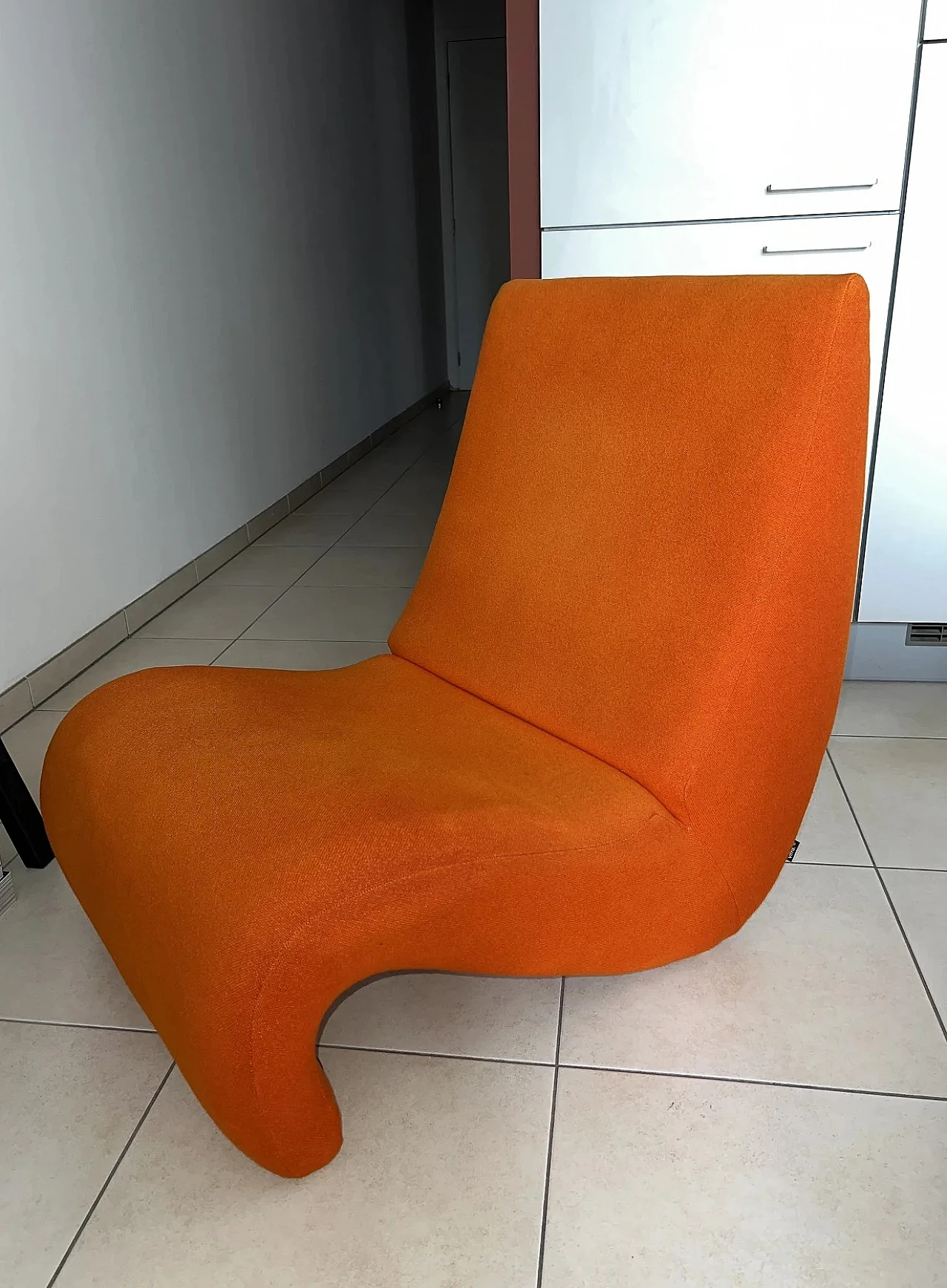 Pair of orange Amoebe armchairs by Verner Panton for Vitra 6