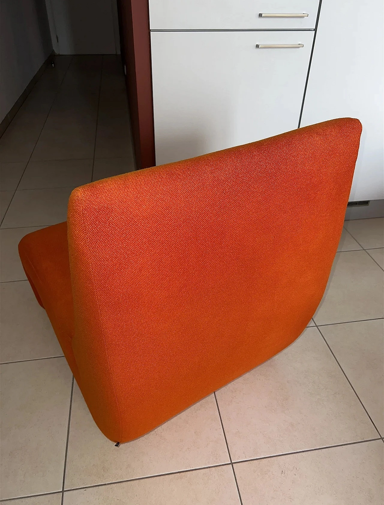 Pair of orange Amoebe armchairs by Verner Panton for Vitra 7